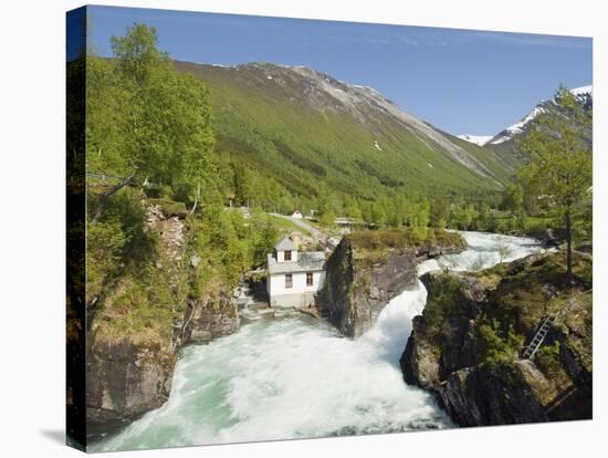 Holsbrua Waterfall, Western Norway, Norway, Scandinavia, Europe-Christian Kober-Stretched Canvas