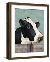 Holstein Cow I-Jade Reynolds-Framed Art Print