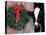 Holstein Cow in Barn with Christmas Wreath, WI-Lynn M^ Stone-Stretched Canvas