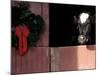 Holstein Cow in Barn with Christmas Wreath, WI-Lynn M^ Stone-Mounted Photographic Print