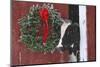 Holstein Cow Portrait with Wreath in Falling Snow, Marengo, Illinois-Lynn M^ Stone-Mounted Photographic Print