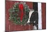 Holstein Cow Portrait with Wreath in Falling Snow, Marengo, Illinois-Lynn M^ Stone-Mounted Photographic Print