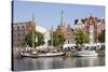 Holstenhafen at River Untertrave, Lubeck, Schleswig Holstein, Germany, Europe-Markus Lange-Stretched Canvas