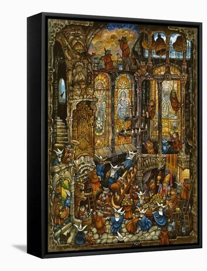 Holy Cats 2 with Nuns-Bill Bell-Framed Stretched Canvas