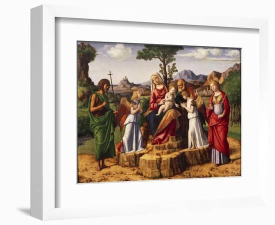 Holy Conversation or Madonna Enthroned with Child-Giovanni Battista Cima Da Conegliano-Framed Giclee Print