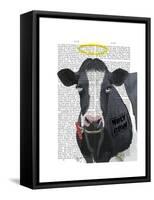 Holy Cow-Fab Funky-Framed Stretched Canvas