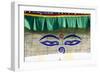 Holy Eyes of the Monkey Temple, Kathmandu, Nepal-Peter Adams-Framed Photographic Print