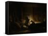 Holy Family at Night-Rembrandt van Rijn-Framed Stretched Canvas