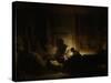 Holy Family at Night-Rembrandt van Rijn-Stretched Canvas