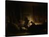 Holy Family at Night-Rembrandt van Rijn-Stretched Canvas