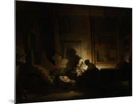 Holy Family at Night-Rembrandt van Rijn-Mounted Art Print