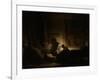 Holy Family at Night-Rembrandt van Rijn-Framed Art Print