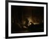 Holy Family at Night-Rembrandt van Rijn-Framed Art Print