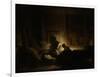 Holy Family at Night-Rembrandt van Rijn-Framed Art Print