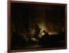 Holy Family at Night-Rembrandt van Rijn-Framed Art Print