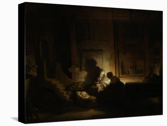 Holy Family at Night-Rembrandt van Rijn-Stretched Canvas