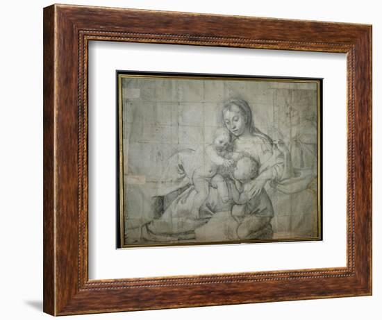 Holy Family at Rest with the Infant St. John the Baptist-Domenichino-Framed Giclee Print