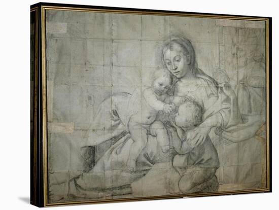 Holy Family at Rest with the Infant St. John the Baptist-Domenichino-Stretched Canvas