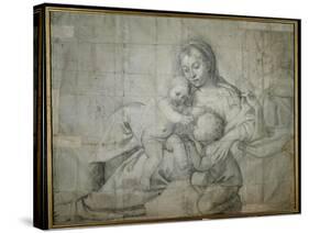 Holy Family at Rest with the Infant St. John the Baptist-Domenichino-Stretched Canvas