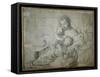 Holy Family at Rest with the Infant St. John the Baptist-Domenichino-Framed Stretched Canvas