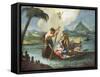 Holy Family Crossing Nile on their Flight into Egypt-Francesco Fontebasso-Framed Stretched Canvas