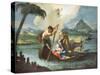 Holy Family Crossing Nile on their Flight into Egypt-Francesco Fontebasso-Stretched Canvas