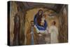 Holy Family, Fresco Inside Shrine at Pontechianale, Varaita Valley, Piedmont, Italy-null-Stretched Canvas