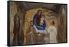 Holy Family, Fresco Inside Shrine at Pontechianale, Varaita Valley, Piedmont, Italy-null-Framed Stretched Canvas