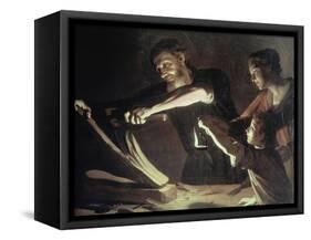 Holy Family in the Carpentery Shop-Gerrit van Honthorst-Framed Stretched Canvas