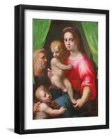 Holy Family (Oil on Canvas)-Domenico Puligo-Framed Giclee Print