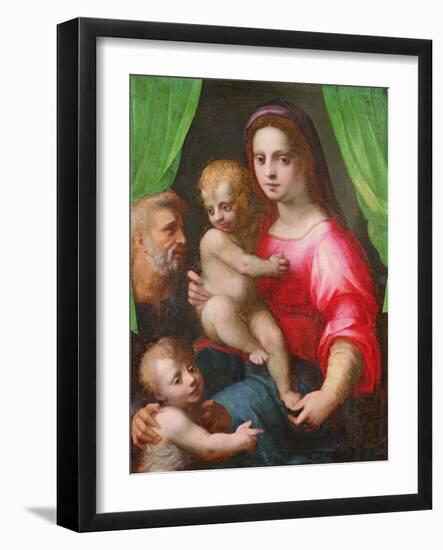Holy Family (Oil on Canvas)-Domenico Puligo-Framed Giclee Print