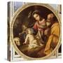 Holy Family (Tondo)-Andrea Vaccaro-Stretched Canvas