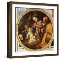 Holy Family (Tondo)-Andrea Vaccaro-Framed Giclee Print