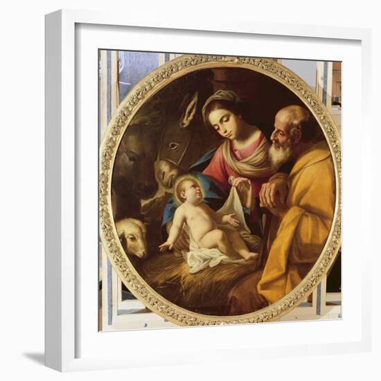 Holy Family (Tondo)-Andrea Vaccaro-Framed Giclee Print