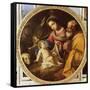 Holy Family (Tondo)-Andrea Vaccaro-Framed Stretched Canvas