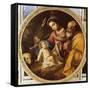Holy Family (Tondo)-Andrea Vaccaro-Framed Stretched Canvas