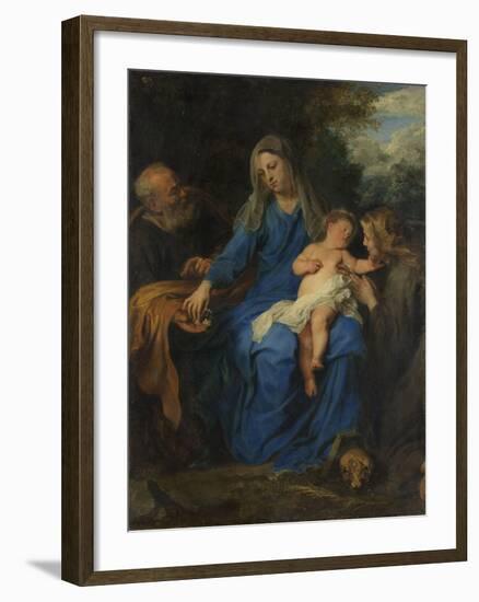 Holy Family with Mary Magdalene-Anthony Van Dyck-Framed Art Print