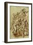 Holy Family with Saint Anne (recto); Figure Sketches (verso)-Pietro Testa-Framed Art Print