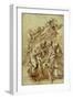 Holy Family with Saint Anne (recto); Figure Sketches (verso)-Pietro Testa-Framed Art Print