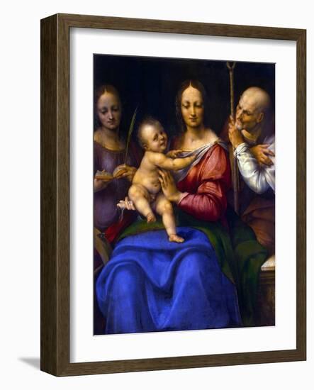 Holy Family with Saint Catherine, 1515-1520-Cesare da Sesto-Framed Giclee Print