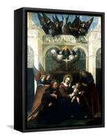 Holy Family with Saint Nicholas of Tolentino, 1515-1530-Lodovico Mazzolini-Framed Stretched Canvas