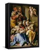 Holy Family with Saints Anne, Catherine of Alexandria, and Mary Magdalene, c.1560-9-Nosadella-Framed Stretched Canvas