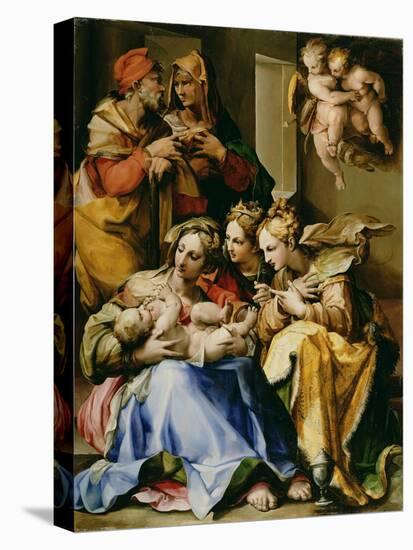 Holy Family with Saints Anne, Catherine of Alexandria, and Mary Magdalene, c.1560-9-Nosadella-Stretched Canvas