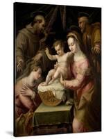 Holy Family with Saints Margaret and Francis, 1578-Lavinia Fontana-Stretched Canvas