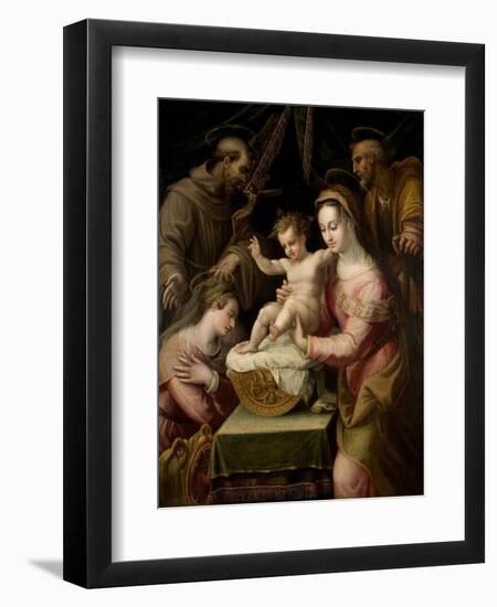 Holy Family with Saints Margaret and Francis, 1578-Lavinia Fontana-Framed Giclee Print