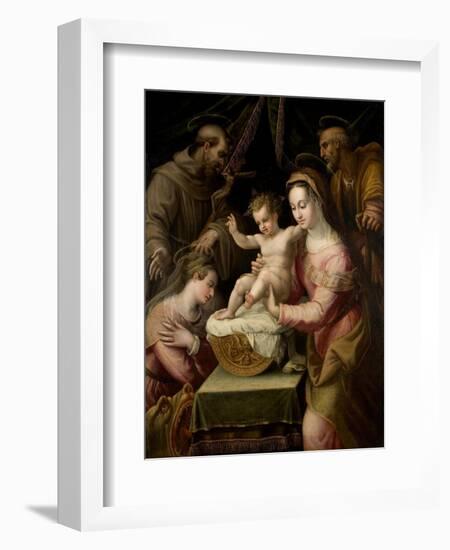 Holy Family with Saints Margaret and Francis, 1578-Lavinia Fontana-Framed Giclee Print