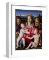 Holy Family with St. Anne and the Infant St. John the Baptist, circa 1550-Agnolo Bronzino-Framed Giclee Print