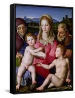 Holy Family with St. Anne and the Infant St. John the Baptist, circa 1550-Agnolo Bronzino-Framed Stretched Canvas