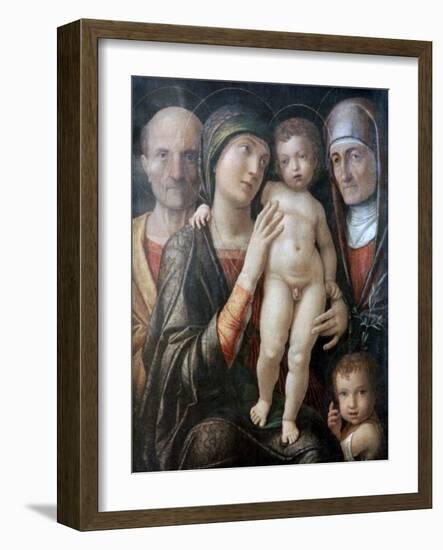 Holy Family with St Elizabeth and St John the Baptist as a Child, C1495-1500-Andrea Mantegna-Framed Giclee Print