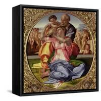 Holy Family with St. John, 1504-05-Michelangelo Buonarroti-Framed Stretched Canvas